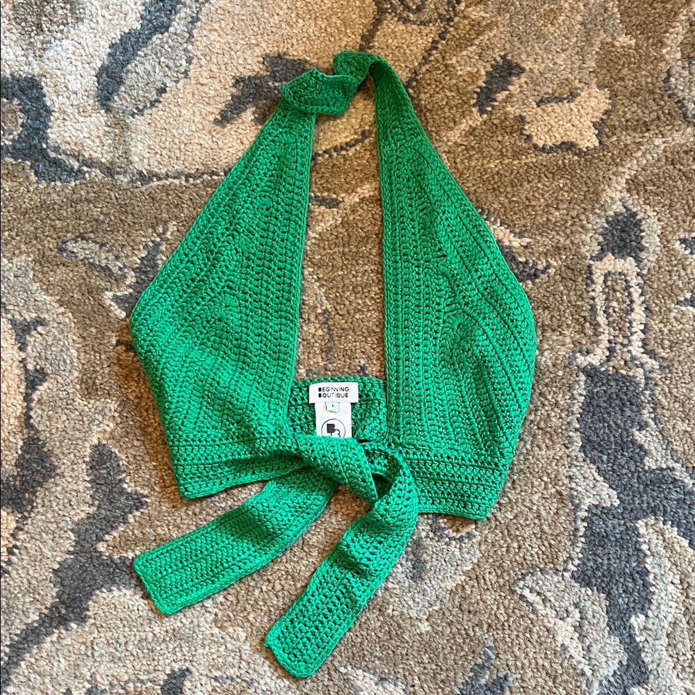 Beginning Boutique Vibrant Green Knit Halter